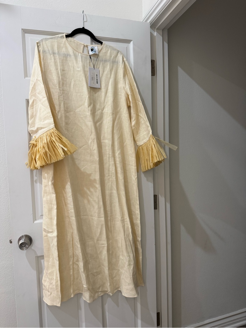 NWT Sleeper Crusoe Raffia Linen Maxi Dress - Picture 6 of 10